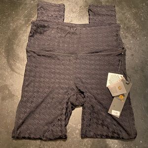 “Mono B Tactle” Houndstooth Textured Black Leggings